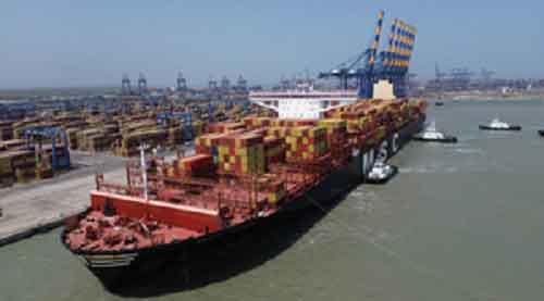 Largest container ship ever to arrive in India docks at Adani’s Mundra Port