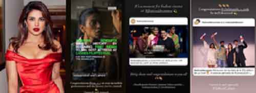 Priyanka Chopra congratulates Indian winners at Cannes for scripting history