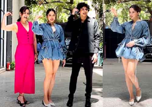 Sharvari Wagh and Team ‘Munjya’ enthral paparazzi with viral hook step from ‘Taras’