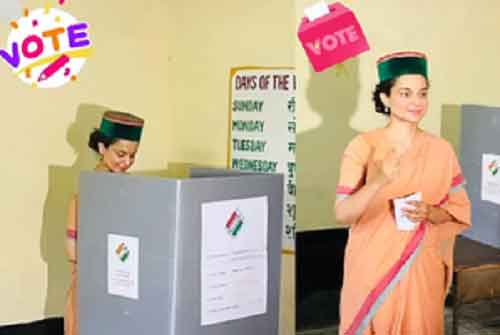 Kangana Ranaut casts her vote, urges all to take part in festival of democracy