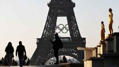 Olympic Rings on Eiffel Tower unveiled 50 days ahead of Paris 2024