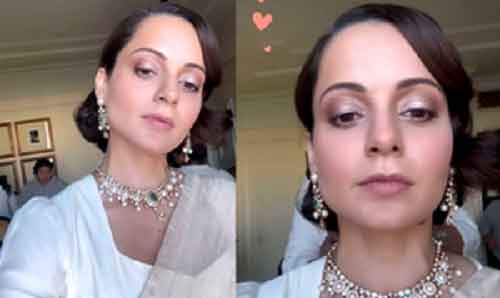 Kangana Ranaut stuns in ivory and gold saree for Modi 3.0 swearing-in ceremony