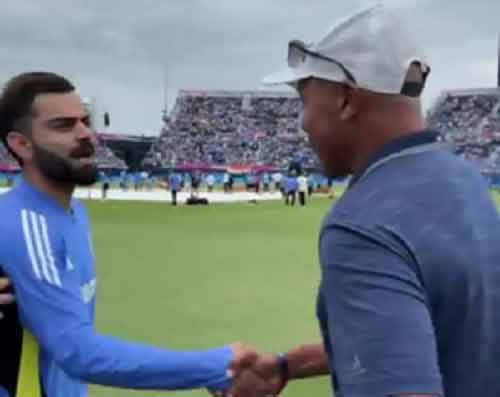 T20 World Cup: Kohli, Yuvraj, and Bumrah meet NBA legend John Starks after India beat Pakistan