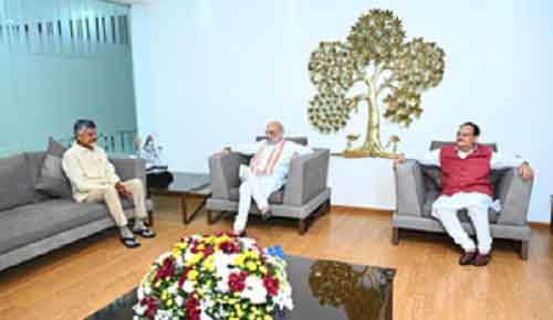 Amit Shah, Nadda meet Chandrababu Naidu ahead of swearing-in