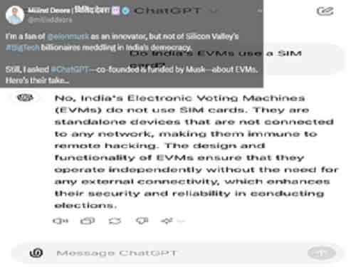 EVM row: Silicon Valley’s bigtech billionaires should not meddle in India’s democracy, says Milind Deora