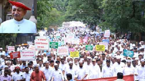 Chhatrapati scion leads farmers’ march against Nagpur-Goa ‘Shaktipeeth Expressway’