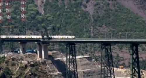 Railways conduct trial run on world’s highest rail bridge in J&K