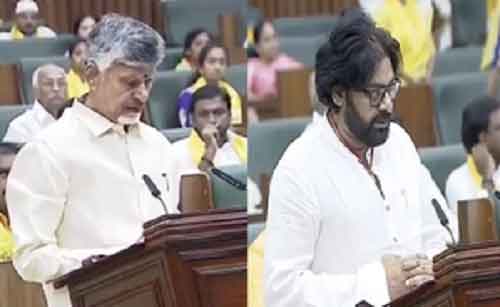 Chandrababu Naidu, Pawan Kalyan take oath as MLAs