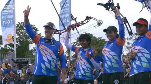 Indian compound women’s team secures hat-trick of gold medals at Archery World Cup