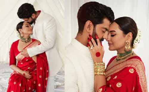 Sonakshi oozes love in pictures with Zaheer from reception night; she calls it ‘divine intervention’