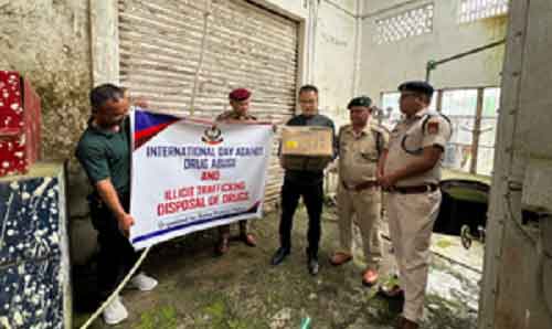 On anti-drug abuse day Mizoram Police burns narcotics worth Rs 155 crore