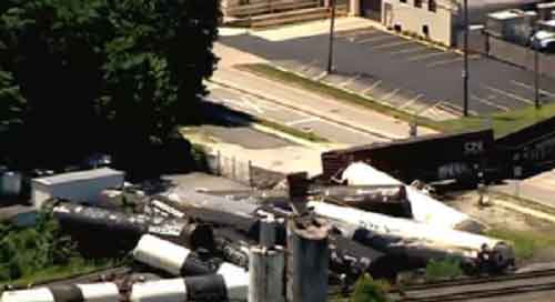 Freight train derails in suburban Chicago, no injuries reported