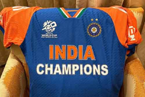 Sanju Samson unveils team India’s special felicitation jersey