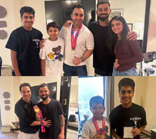 Virat Kohli celebrates T20 World Cup victory with family in Delhi
