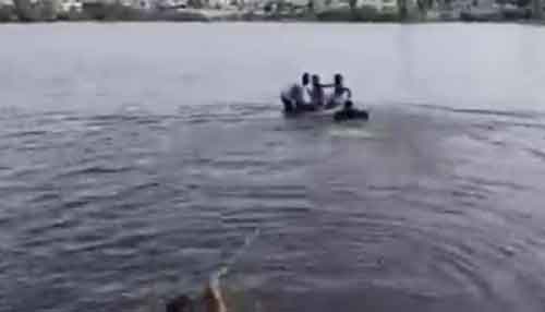 Hyderabad man drives car with three kids into lake, saved by locals