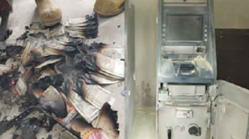 Rs 500 notes burnt in ATM during robbery bid in Maharashtra