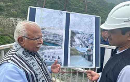 Power Minister Manohar Lal inspects 2,400 MW Tehri hydro power complex in Uttarakhand