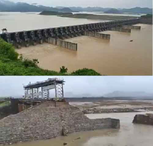 Breach in Peddavagu project inundates villages in Telangana, Andhra Pradesh