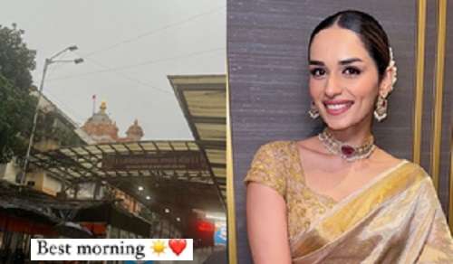 Manushi Chhillar seeks blessings at Siddhivinayak temple; calls it ‘best morning’