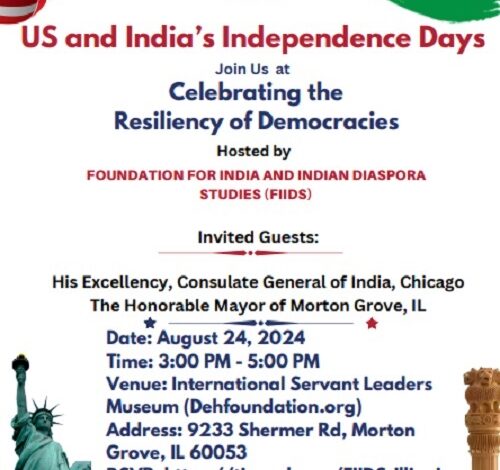 FIIDS to celebrate India’s Independence Day in Morton Grove with a focus on democracy