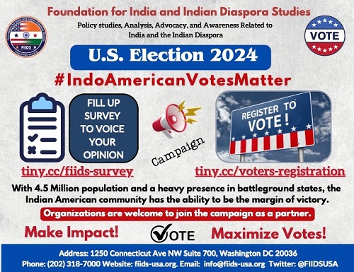 FIIDS urges Indian Americans to excercise their right to vote