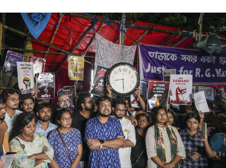 Day-long protests in Kolkata over bail granted to Ghosh and Mondal in RG Kar case