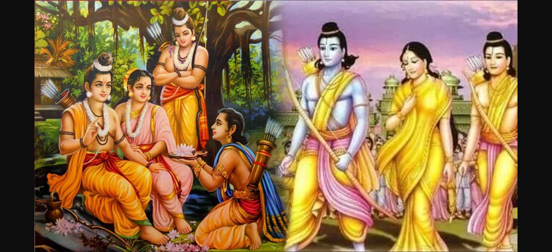 रघुकुल की नई पीढ़ी-  लव कुश एवं अन्य भाई