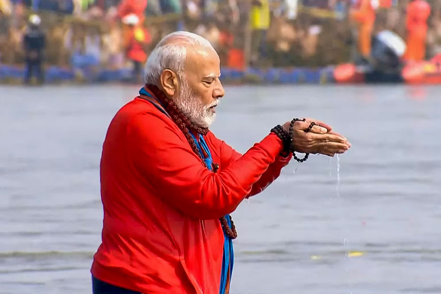 Maha Kumbh: PM Modi takes holy dip at Sangam