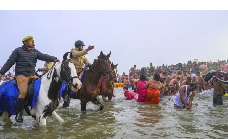 Devotees take holy dip at Triveni Sangam on 30th day of Maha Kumbh, praise facilities
