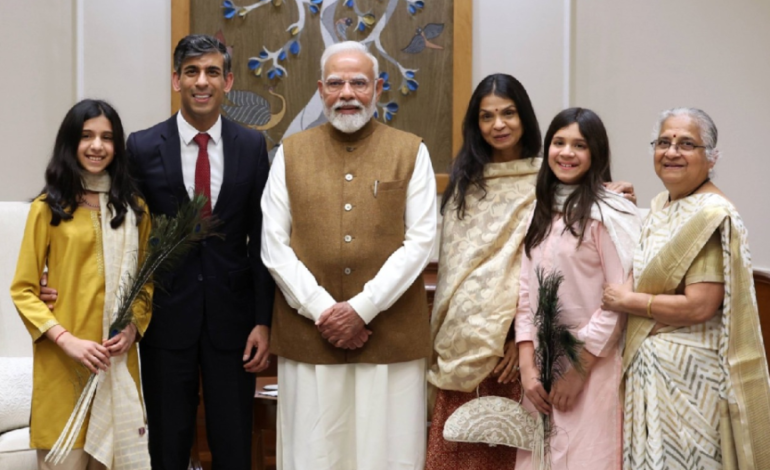 Former UK PM Rishi Sunak and family meet PM Modi in New Delhi