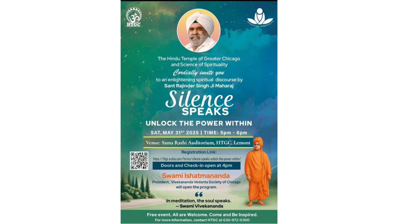 Spiritual master Sant Rajinder Singh Ji Maharaj to grace Chicago with ‘Silence Speaks’ event