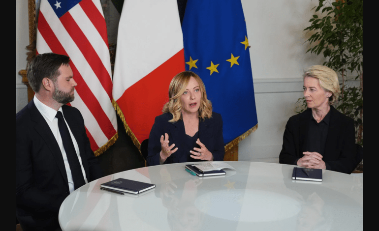Meloni hosts US-EU trilateral talks in Rome