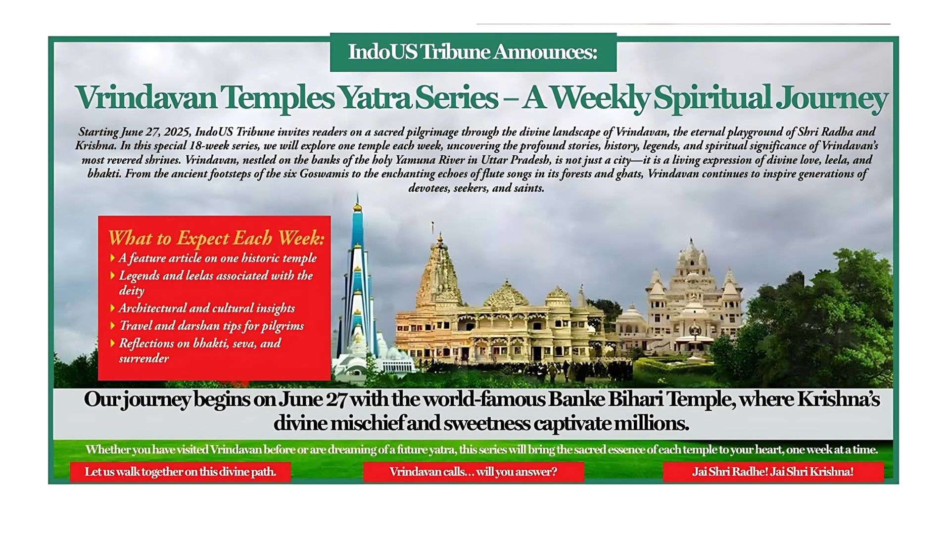 Vrindavan Temples Yatra Series – A Weekly Spiritual Journey