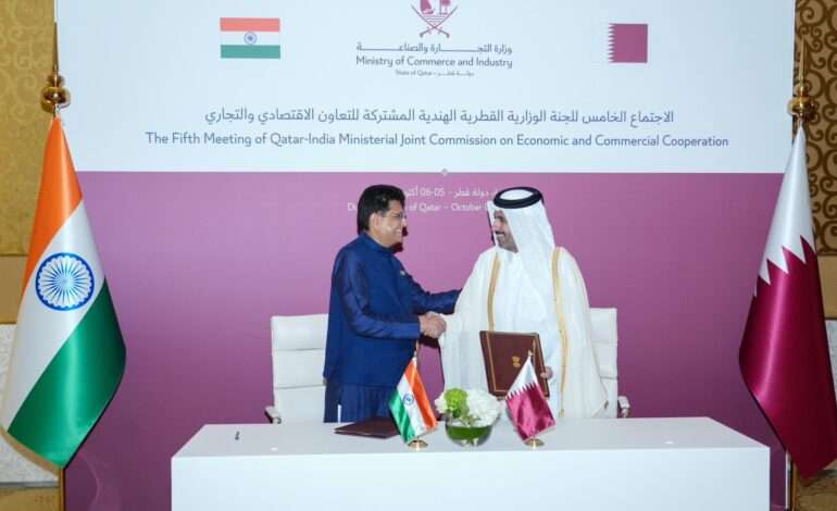 India and Qatar agree to strengthen trade and investment ties