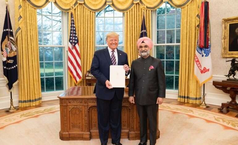 Trump writes to ex-Indian envoy Sandhu, shares condolences over brother’s death