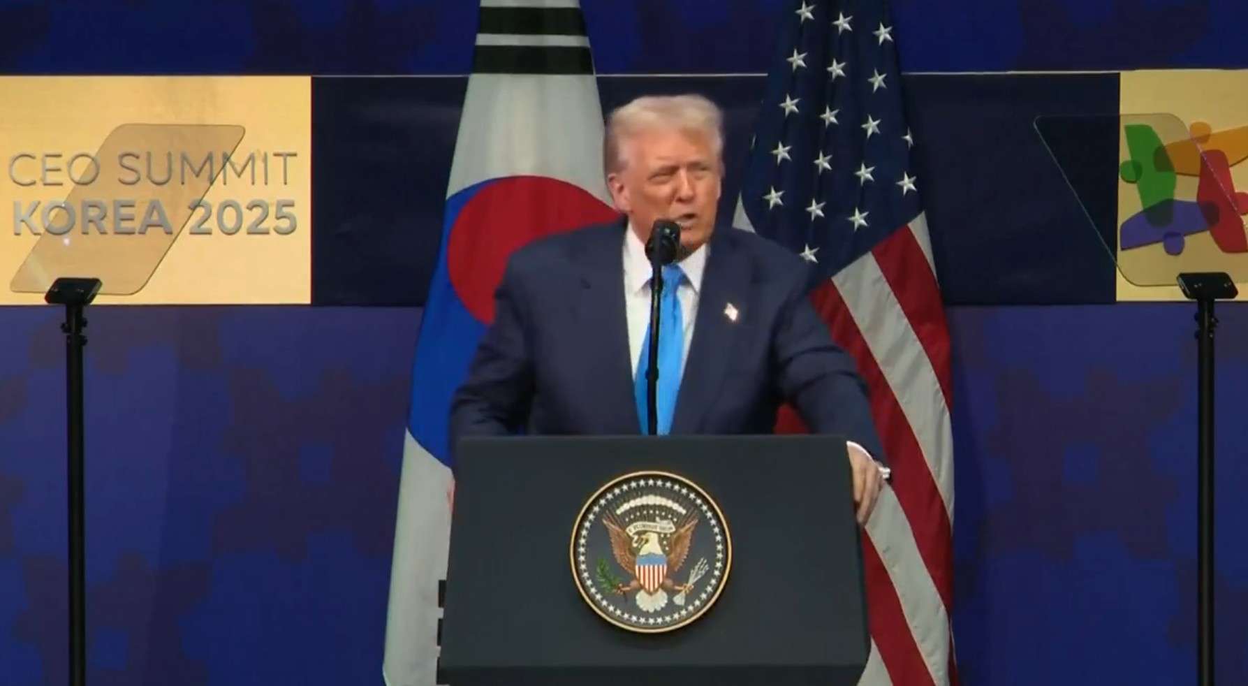 Trump says he and Kim Jong-un couldn’t ‘work out timing’ for meeting during South Korea visit