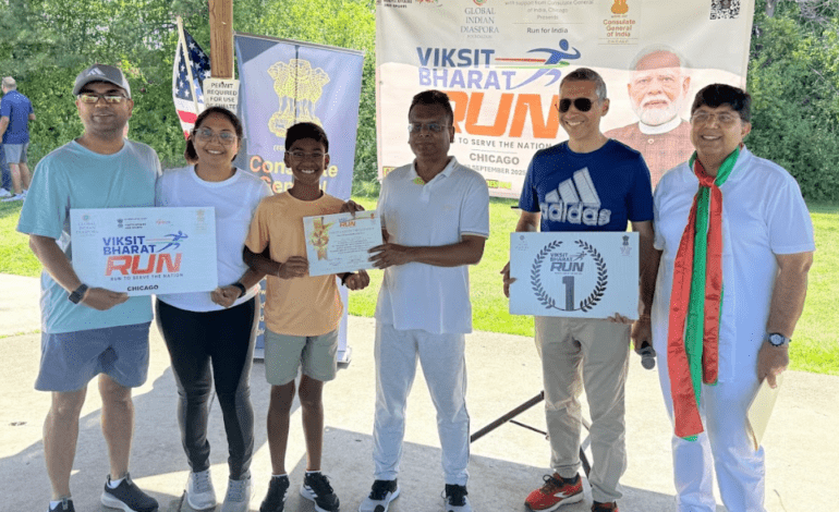 Viksit Bharat Run 2025 celebrates unity, culture, and community service in Chicago