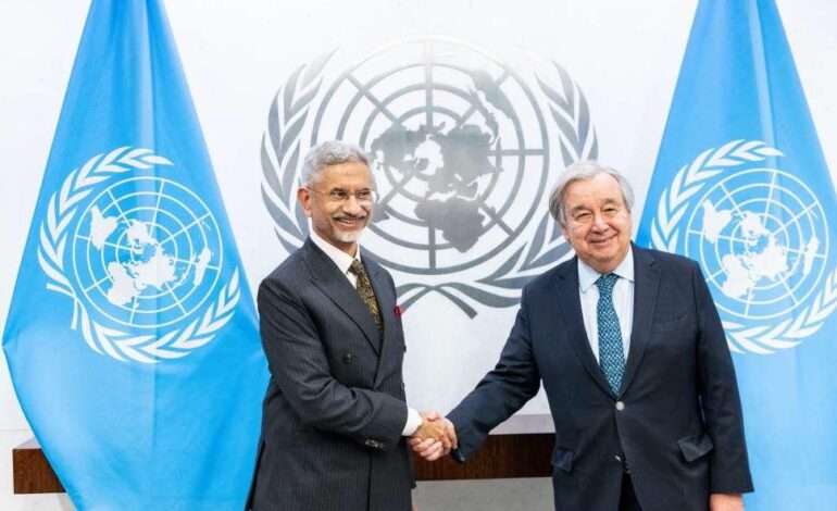 EAM Jaishankar meets UN chief Guterres, expresses gratitude for support to India’s development