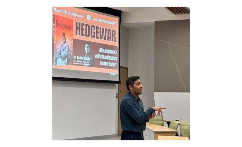 Hedgewar biography sparks dialogue during Dr. Sachin Nandha’s U.S. campus tour