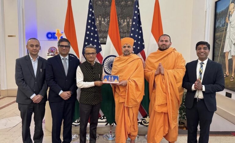 Consul General meets BAPS Akshardham delegation in New Jersey to advance India–U.S. cultural engagement