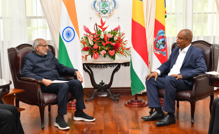 VP Radhakrishnan meets Seychelles President, reviews 50 years of partnership