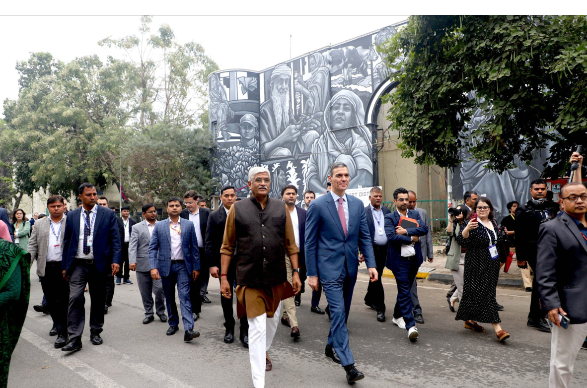 Shekhawat attends mural dedication with Spain’s President Pedro Sánchez in New Delhi