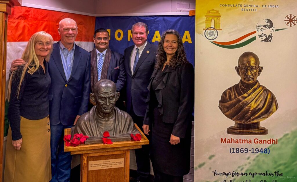 First bust of Mahatma Gandhi unveiled in Montana, strengthening India–U.S. cultural ties