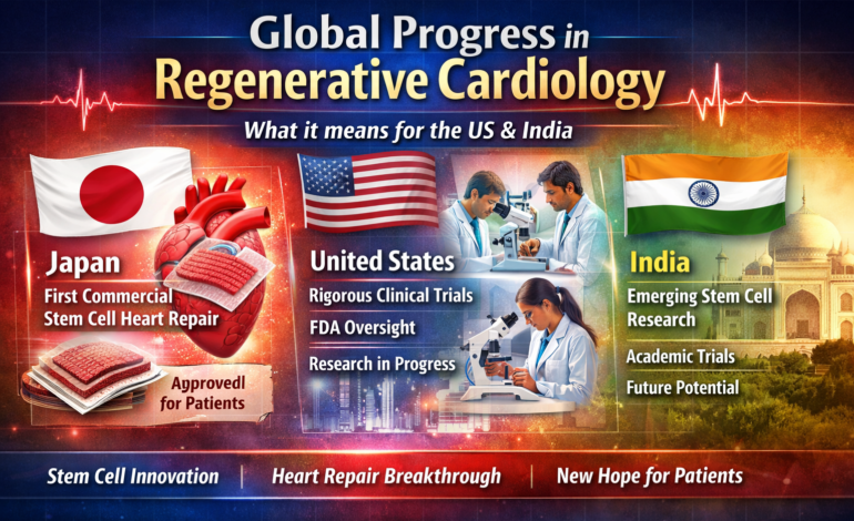 Global progress in regenerative cardiology Japan leads with first commercial stem cell heart repair; what it means for the US and India