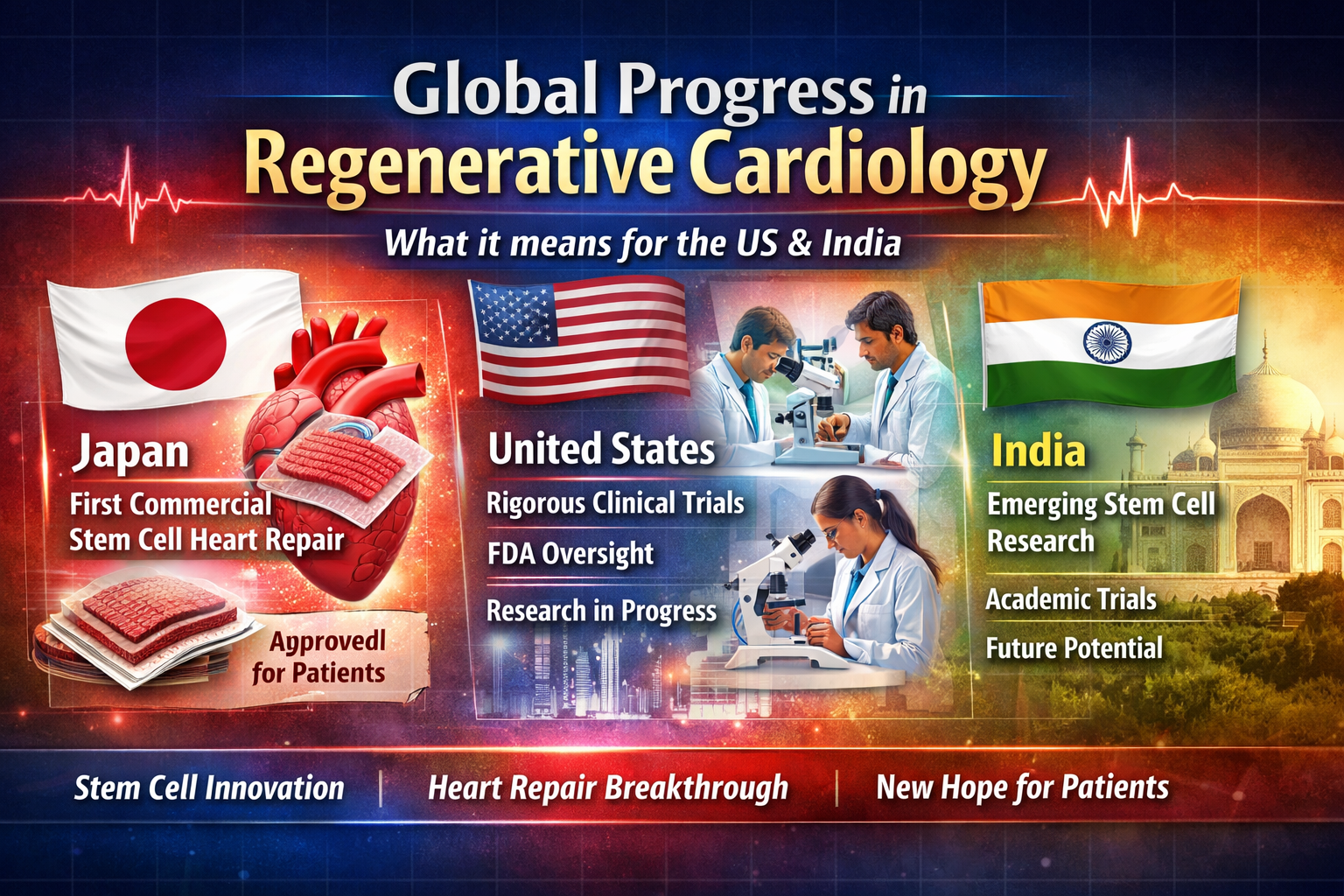 Global progress in regenerative cardiology Japan leads with first commercial stem cell heart repair; what it means for the US and India