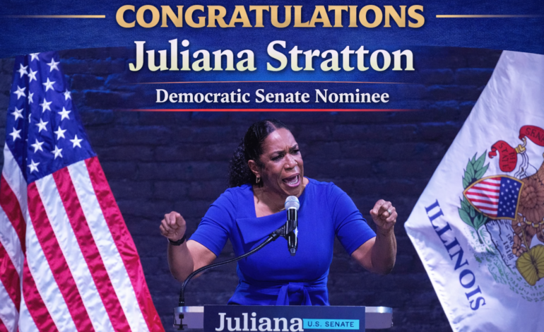 Juliana Stratton wins Illinois Democratic Senate primary, sets up general election battle with Don Tracy