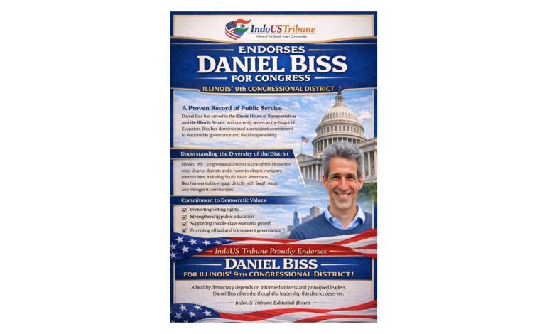 IndoUS Tribune endorses Daniel Biss for Illinois’ 9th Congressional District