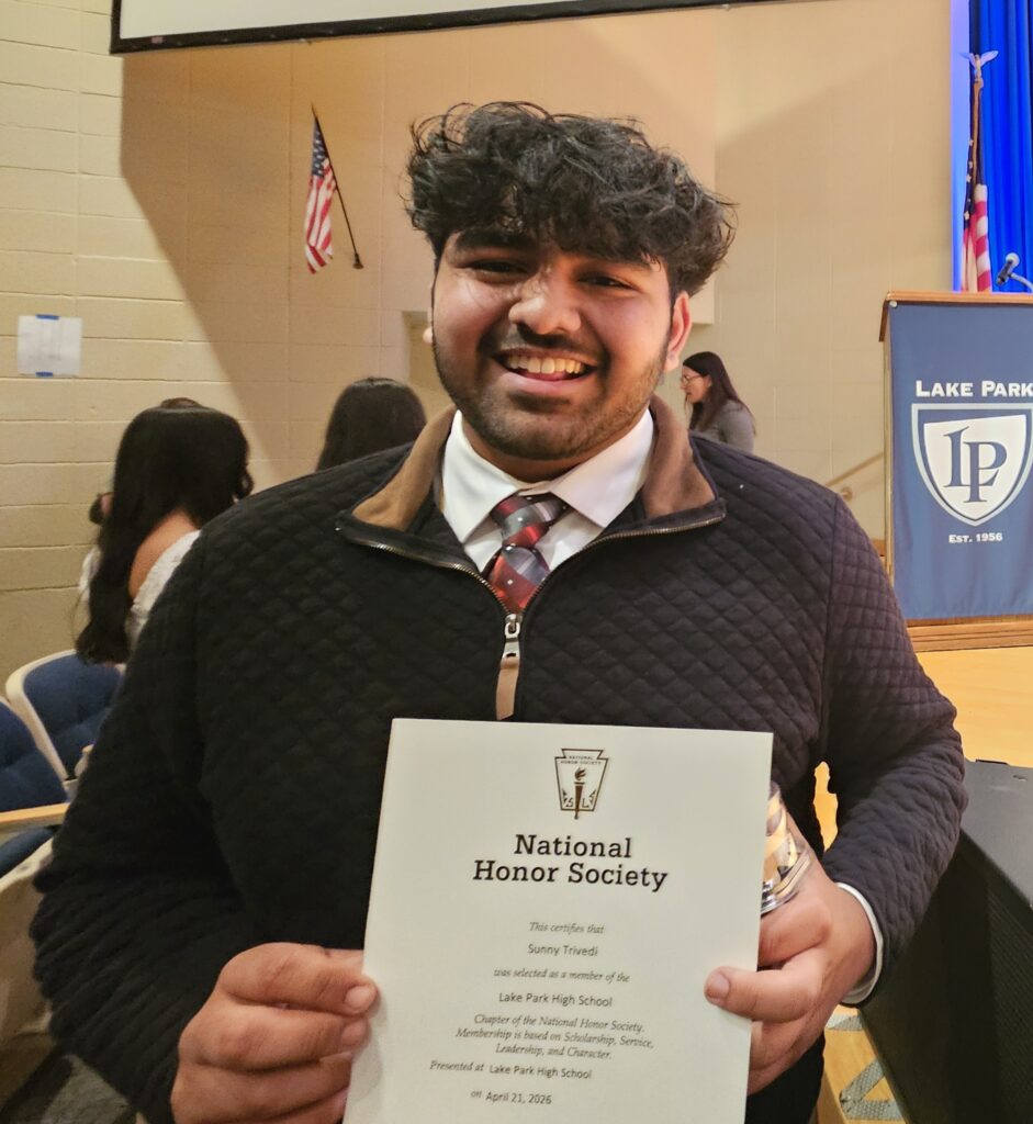 Lake Park student Sunny Trivedi wins national leadership award