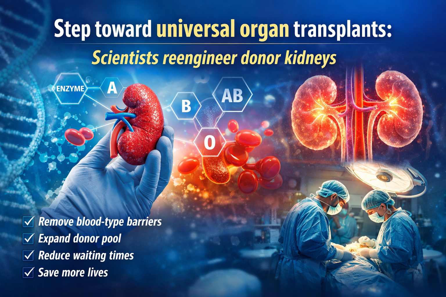 Step toward universal organ transplants: scientists reengineer donor kidneys