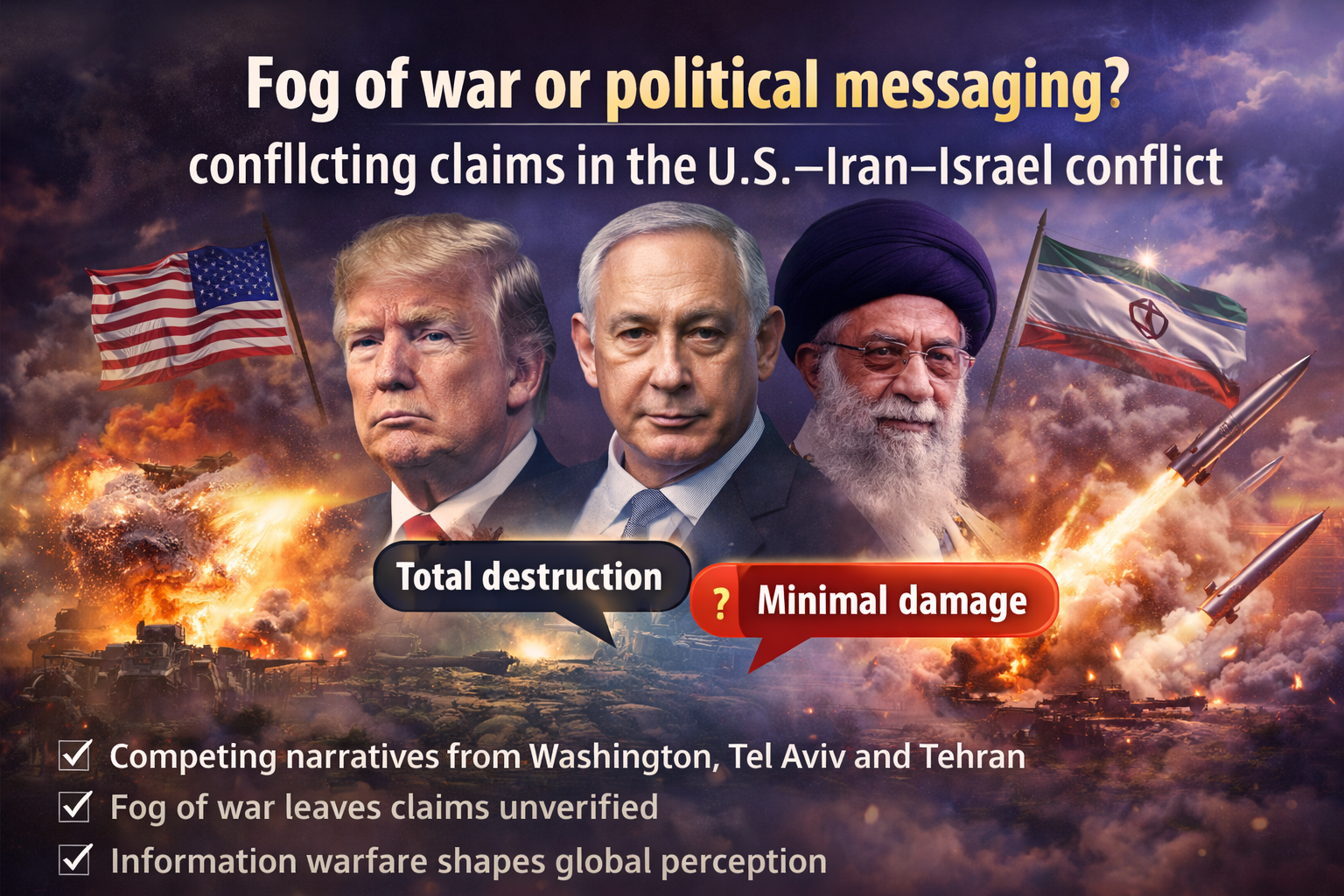 Fog of war or political messaging? conflicting claims around the U.S.–Iran–Israel conflict